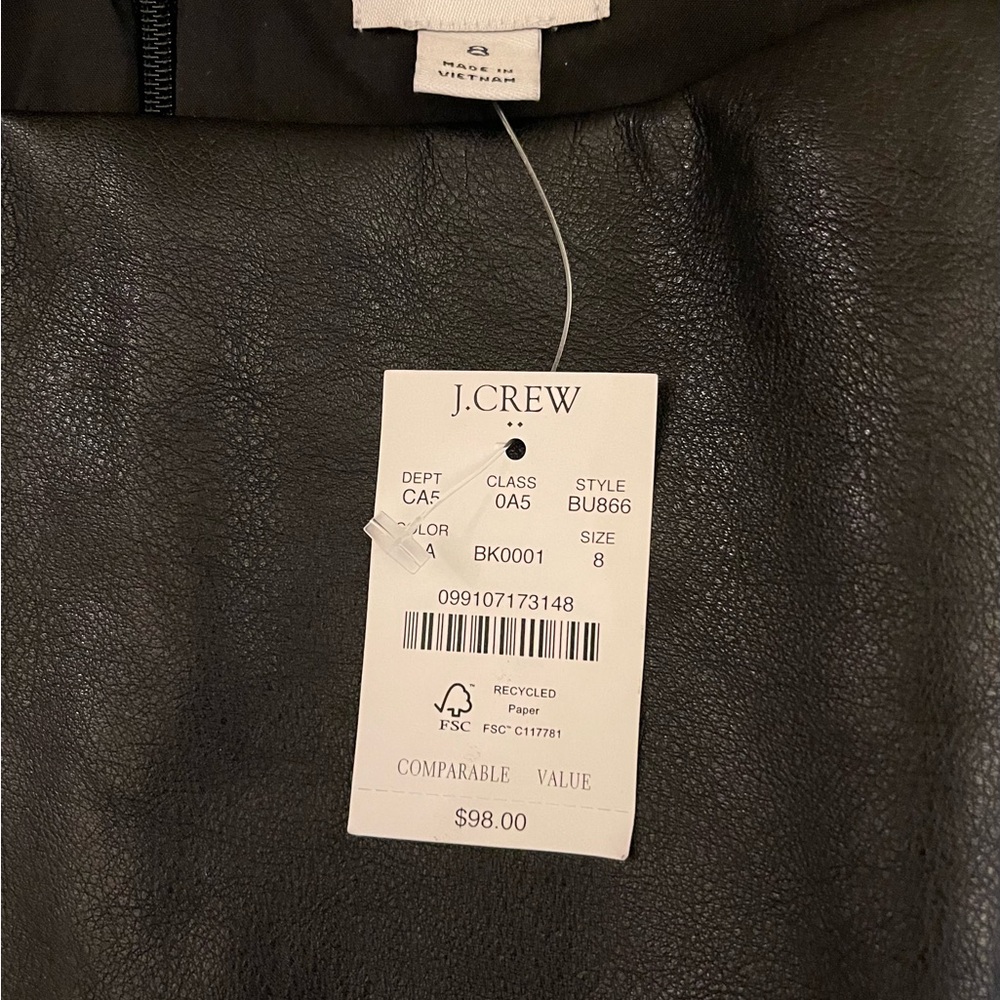 Faux leather pencil skirt, tags on, size 8